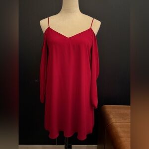 Alice + Olivia Red Long Sleeve Dress